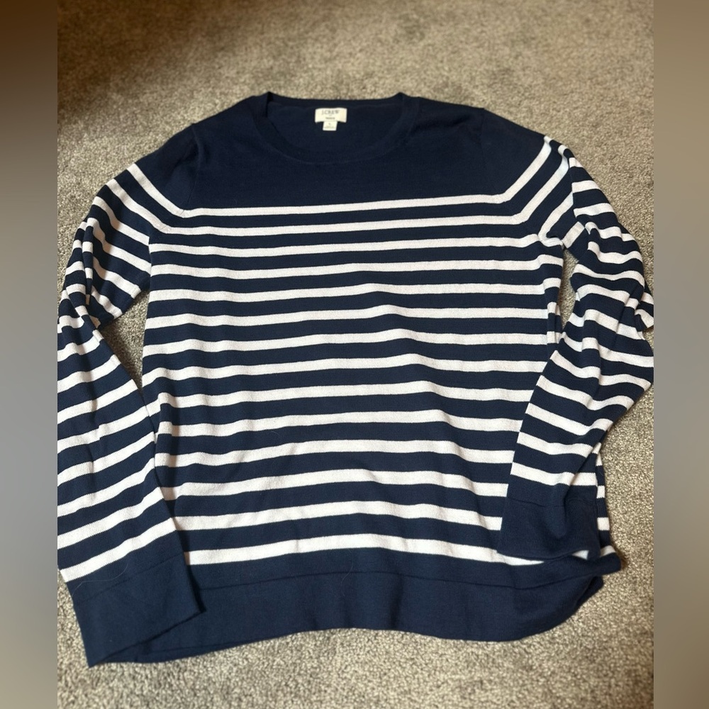 JCREW Striped Teddie Sweater Size L